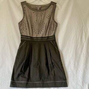 Hype Black and Gray Semi-formal Mini Dress Sz 8, cutout contrast shiny details